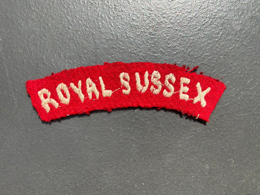 Korean War 1st Battalion ‘Royal Sussex’ theatre made cloth title.