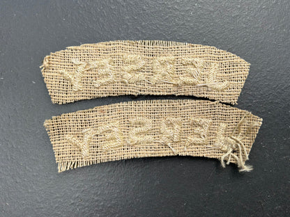 WW2 ‘JERSEY’ Nationality cloth shoulder titles.