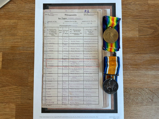 WW1 P.O.W Pair; Cpl Freakley, 470th (North Midland) Field Company R.E