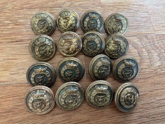 QVC ‘FISHERIES’ 24mm gilded brass buttons
