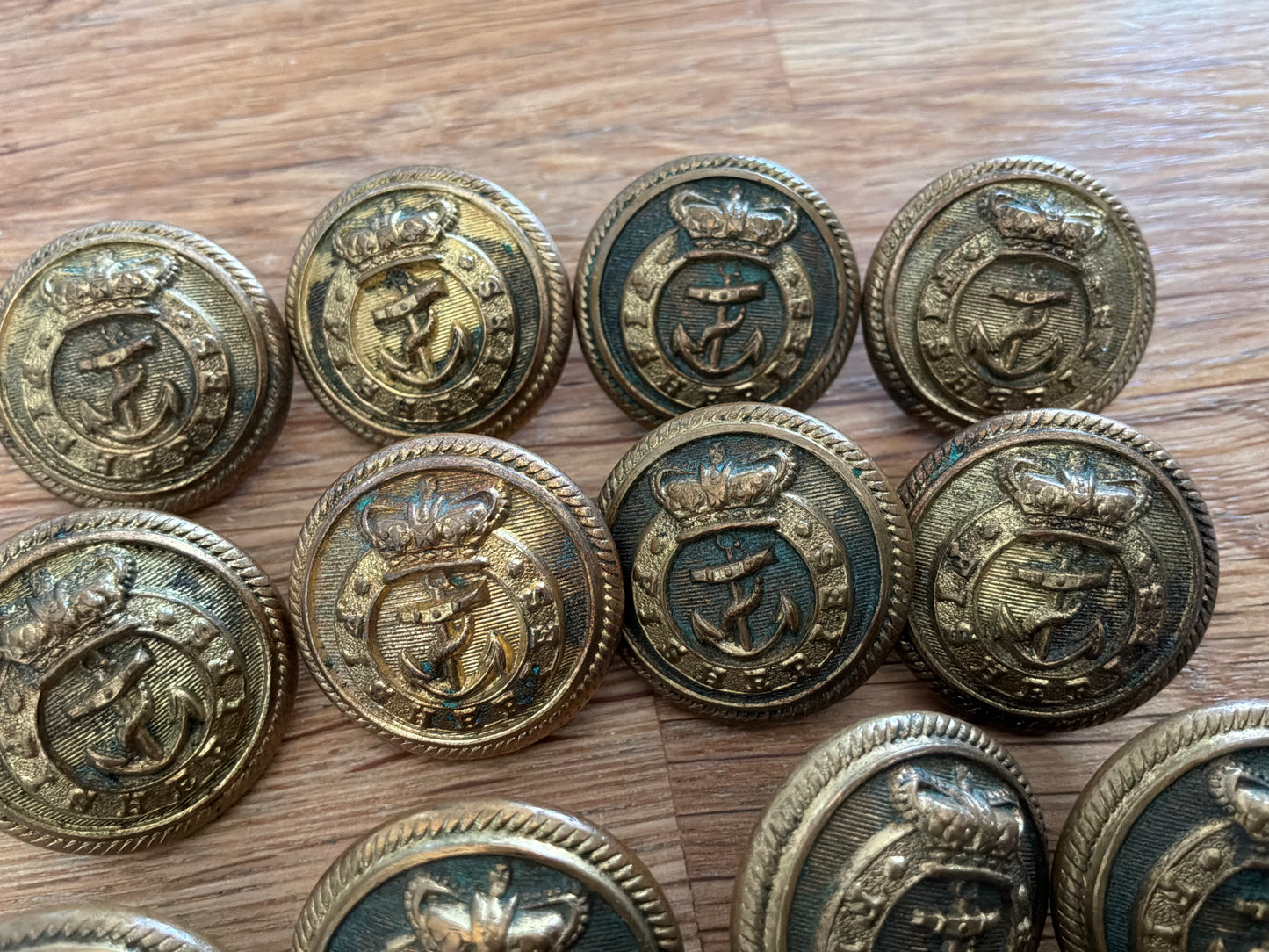 QVC ‘FISHERIES’ 24mm gilded brass buttons