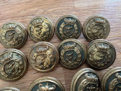 QVC ‘FISHERIES’ 24mm gilded brass buttons