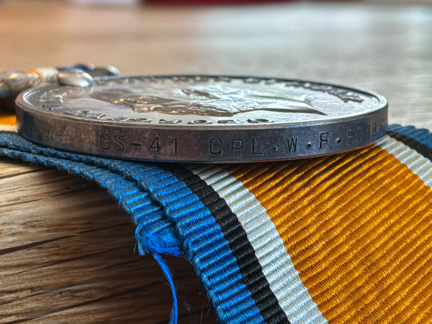 War medal; GS-41 CPL.W.F.EDWARDS R.W.KENT.R who D.O.W 29/1/16