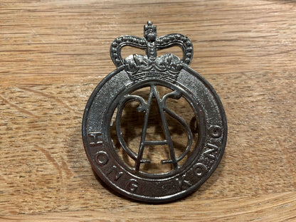 Hong Kong Civil Aid Service (CAS) Cap Badge, Colonial era
