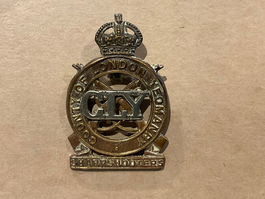 WWII 3rd/4th County of London Yeomanry (Sharpshooters) Cap Badge