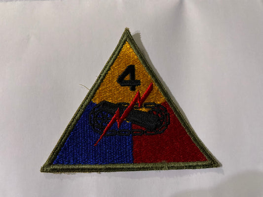 WW2 US 4th Armoured Division sleeve patch.