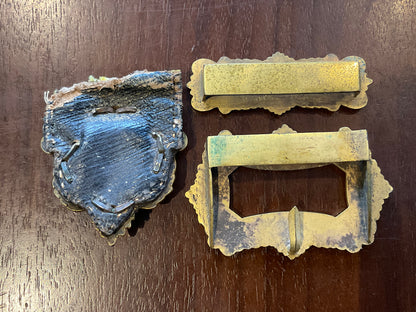 British & Commonwealth officers cross belt gilt fittings, 3 items.