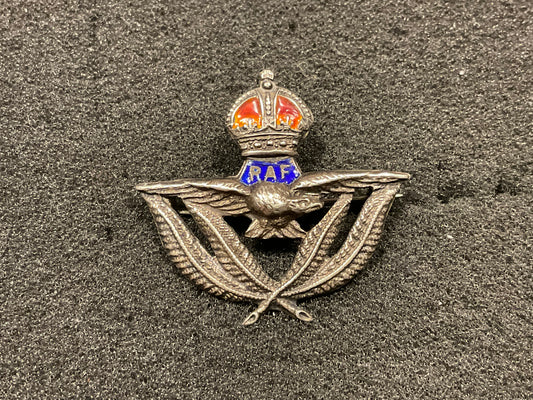 WW2 R.A.F silver & coloured enamel sweetheart badge.