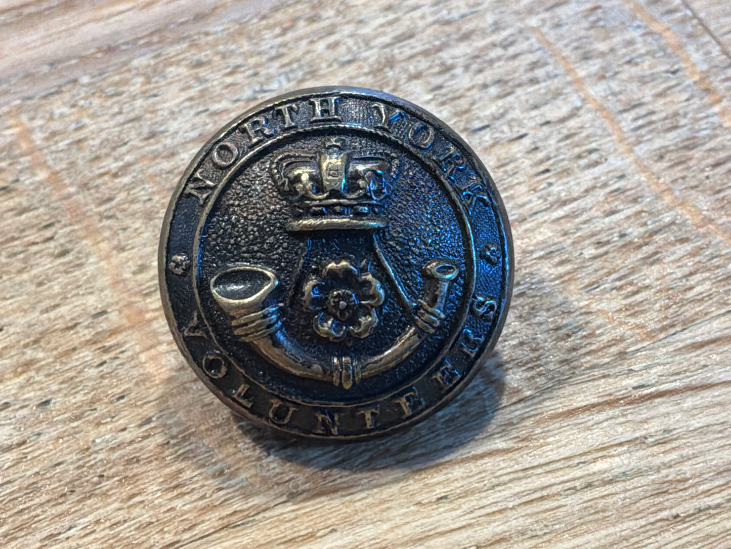 QVC North Yorkshire Volunteers Blackened brass 24mm button
