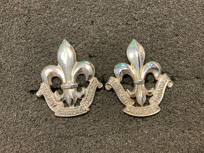 Collar badges Van Doos Royal 22nd Regiment (Canadien Francais) , 1st Canadian Infantry Division.