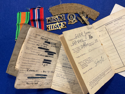 WW2 14/20th Hussars, Medals, Pay books & Insignia (Sherman Tanks)