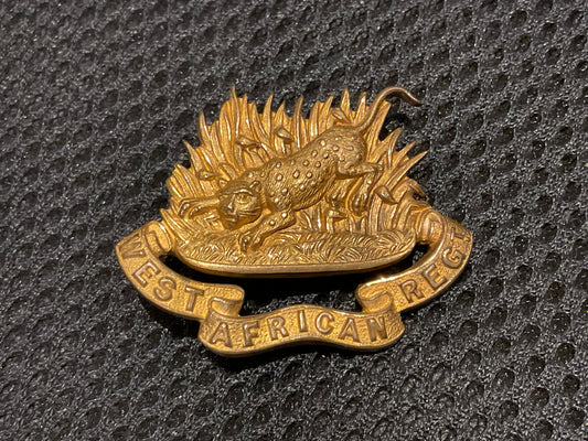 Officers West African Regiment gilt cap badge