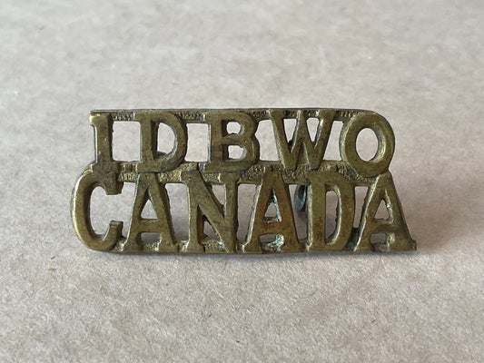 WW1 CEF 1st Depot Battalion Western Ontario brass shoulder title.