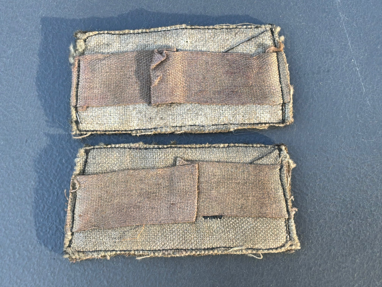 WW2 R.F (Royal Fusiliers) cloth slip-on titles.