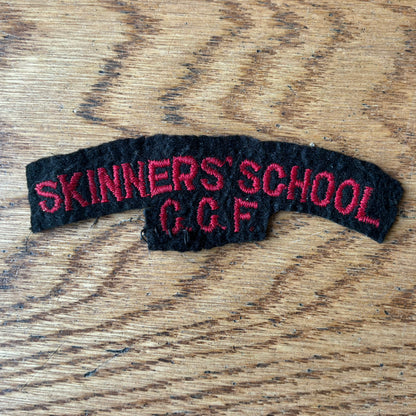 SKINNERS’ SCHOOL C.C.F cloth shoulder title.