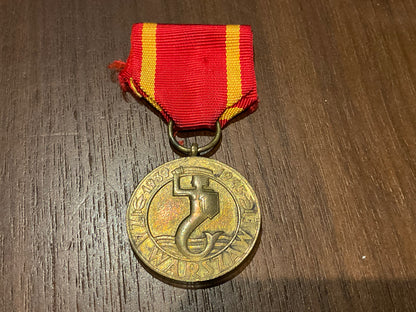 Polish Medal for the Liberation of Warsaw 1939–1945 
 with ribbon