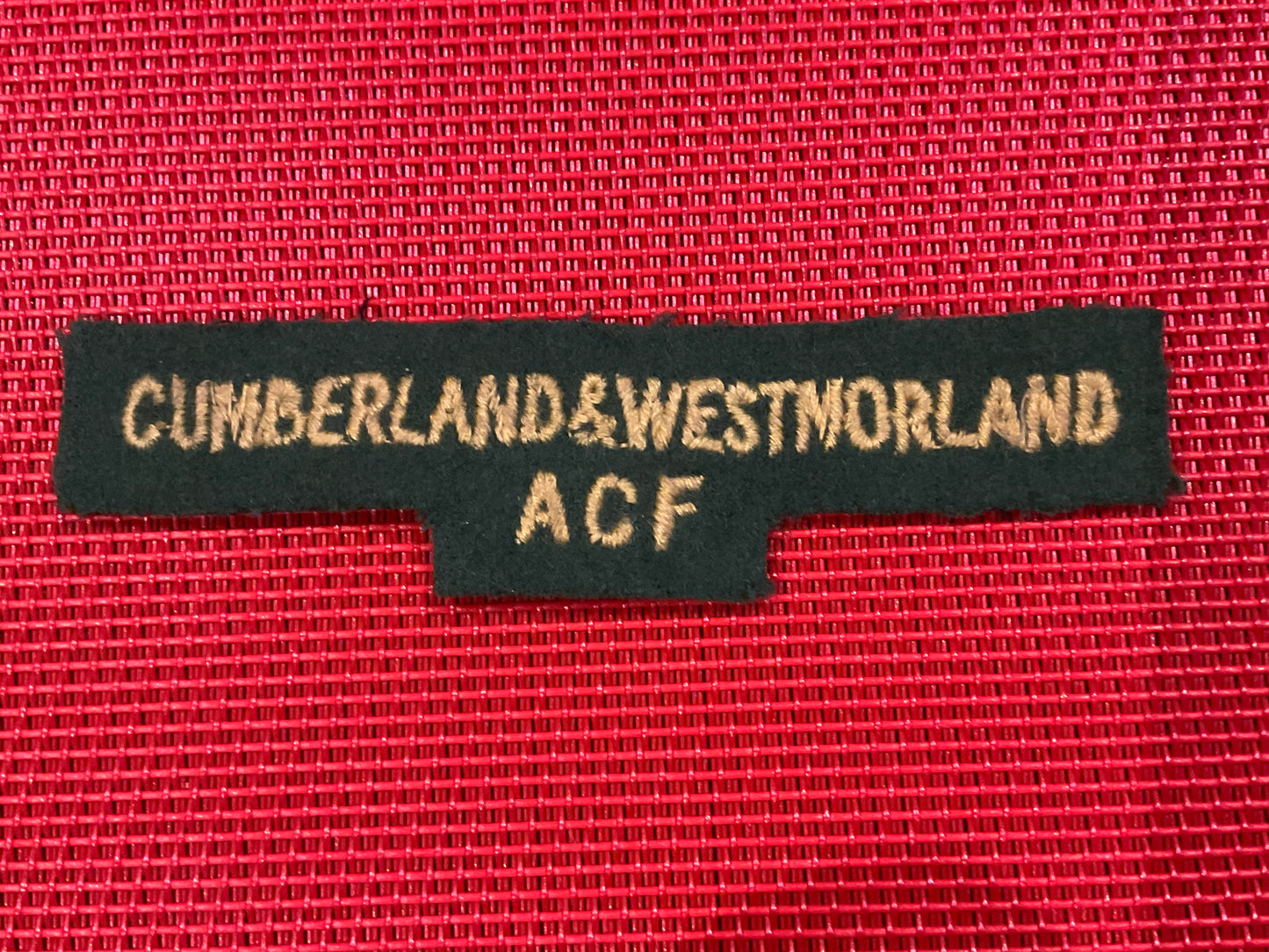CUMBERLAND & WESTMORLAND A.C.F cloth shoulder title