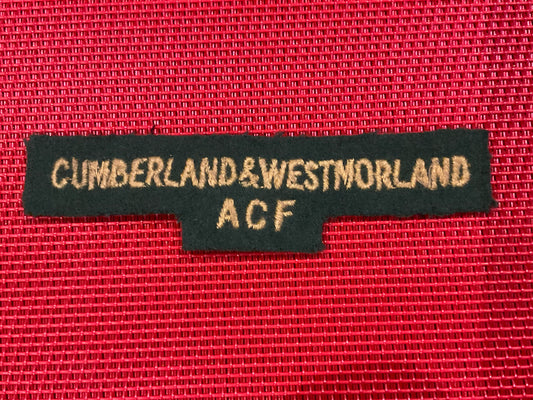 CUMBERLAND & WESTMORLAND A.C.F cloth shoulder title