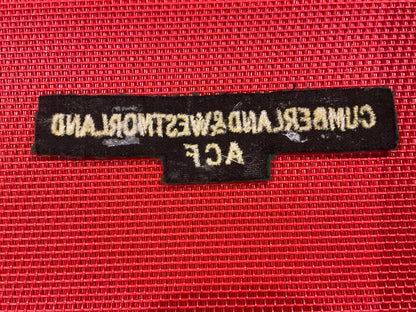 CUMBERLAND & WESTMORLAND A.C.F cloth shoulder title