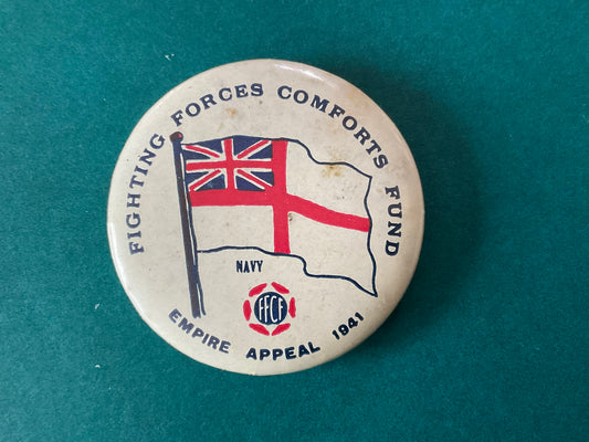 Fighting Forces Comfort Fund 1941 Royal Navy Flag button badge