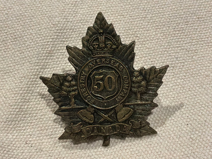 WW1 C.E.F 50th Canadian Forestry Corps Cap Badge