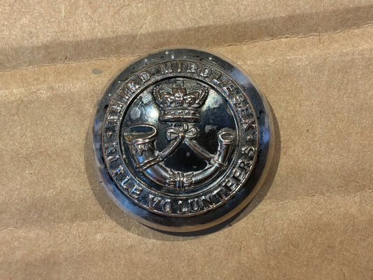 The Third Middlesex Rifle Volunteers officers silver plated button by Samuel.