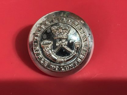 The Third Middlesex Rifle Volunteers officers silver plated button by Samuel.