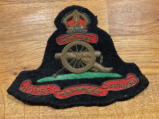 The Transvaal Horse Artillery (THA) Large bullion badge.