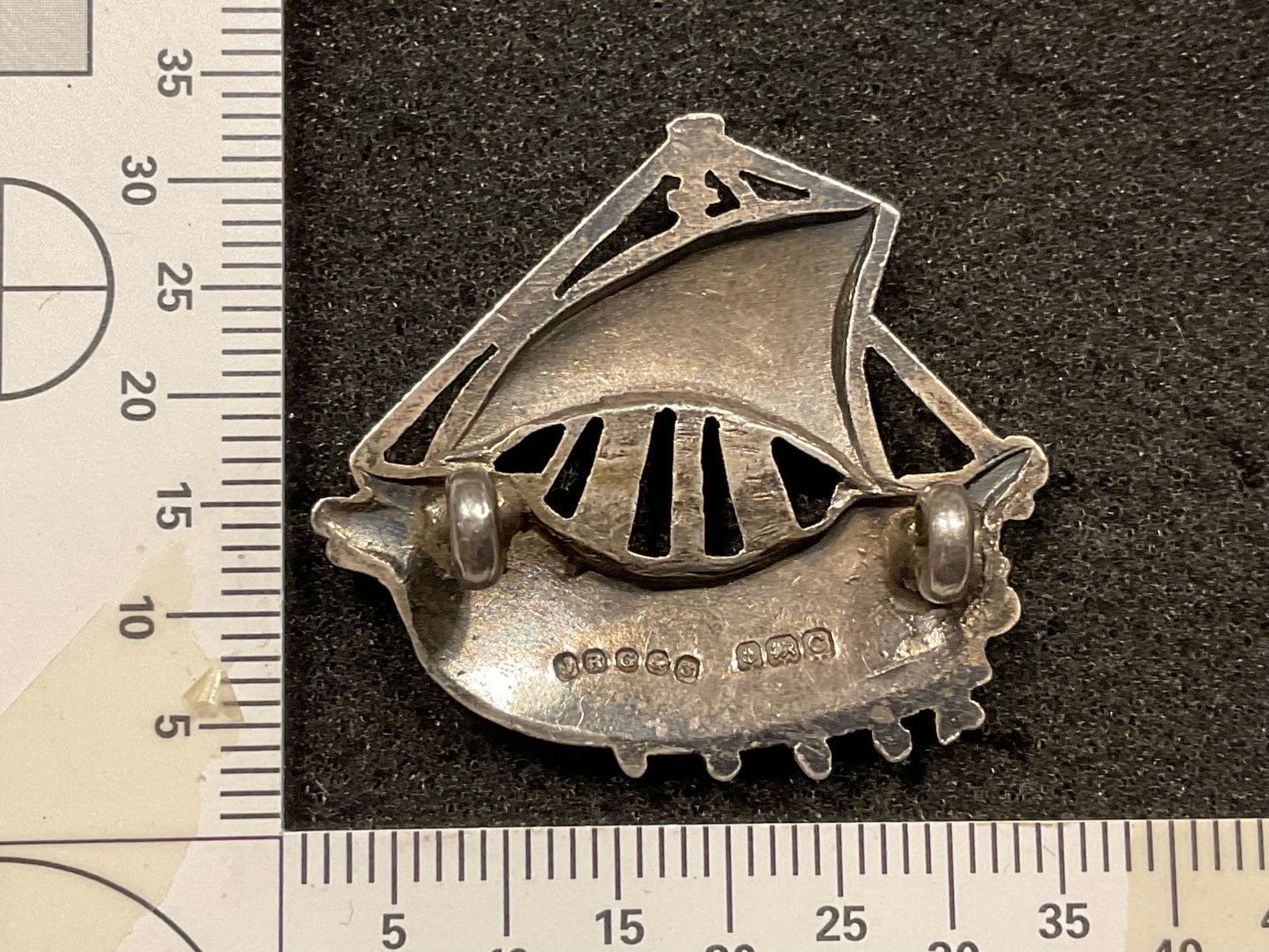 2nd Punjab Regiment 1927 hallmarked silver officers collar badge.