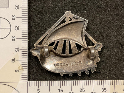 2nd Punjab Regiment 1927 hallmarked silver officers collar badge.