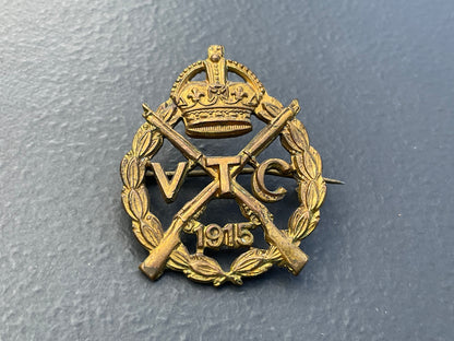 1915 VTC sweetheart made from cap badge conversion.