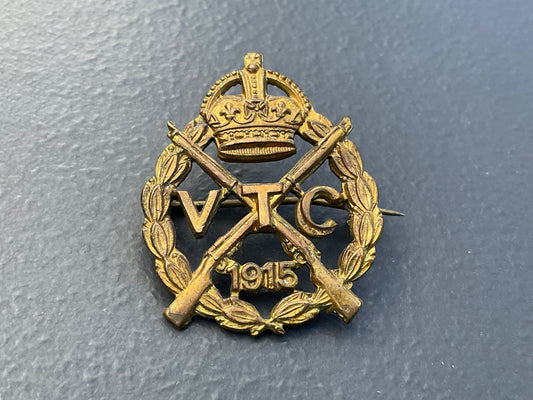 1915 VTC sweetheart made from cap badge conversion.