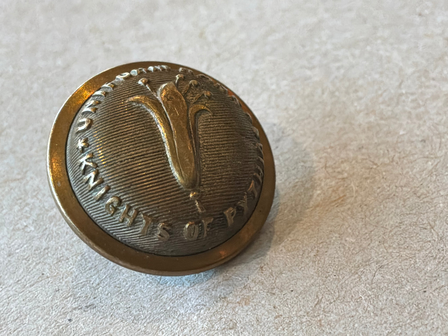 Knights of Pythias, Uniform Rank button made 1878 to 1882.