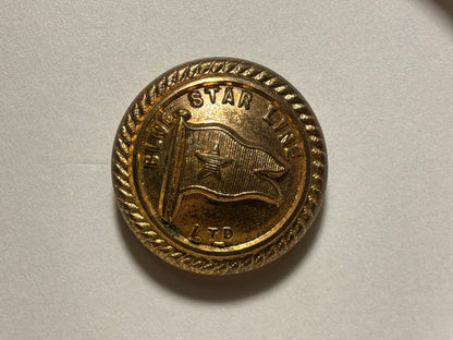 Blue Star Line house flag 23mm gilt button