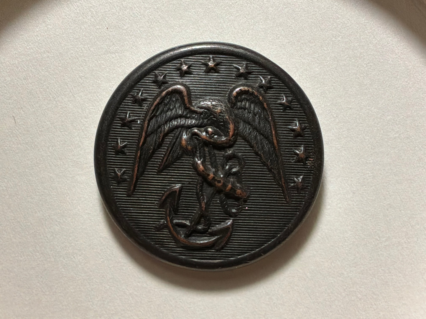 US Navy bronze finished 26mm coat-size button circa 1880-1910