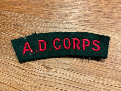 WW2 Army Dental Corps cloth shoulder title.