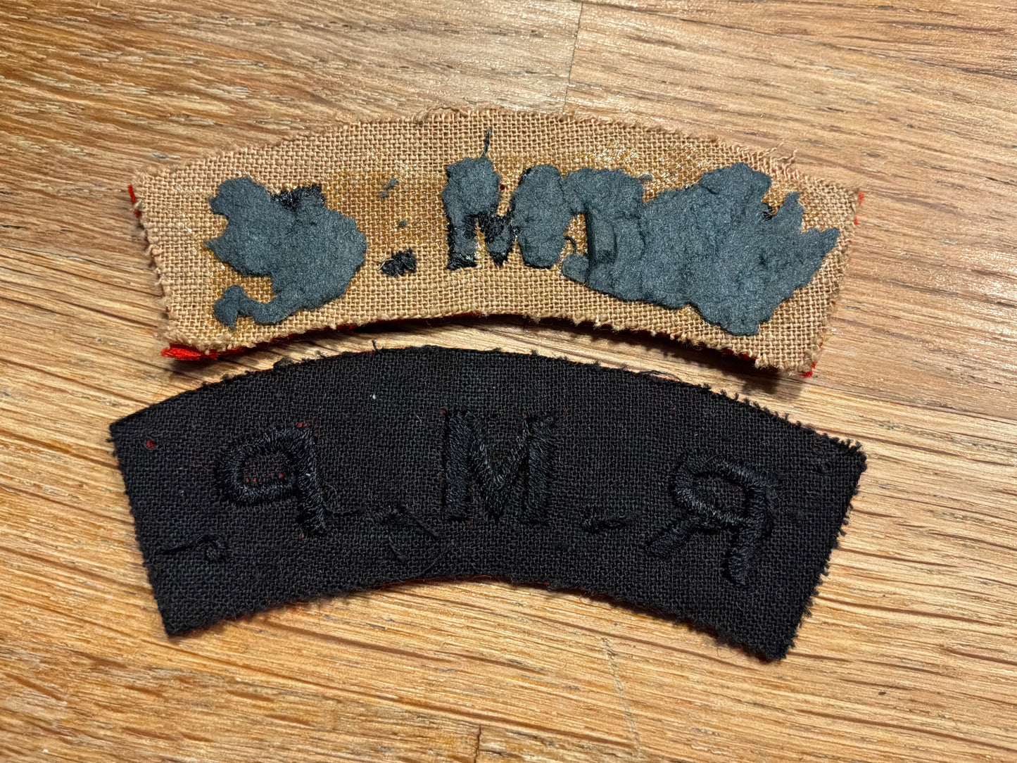 R.M.P (Royal Military Police) cloth shoulder titles