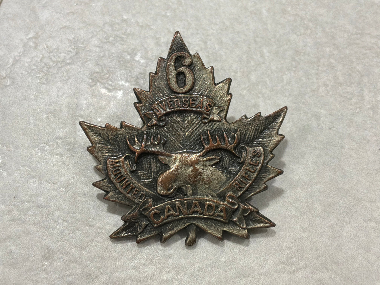 WW1 CEF 6th Mounted Rifles collar/sweetheart by Inglis