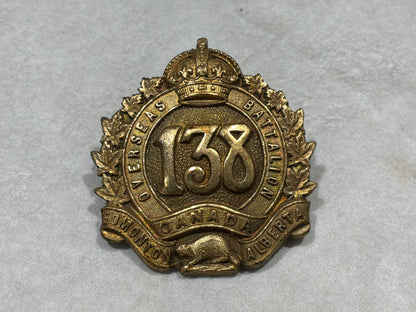 138th “Overseas” Battalion, CEF, raised in Edmonton, Alberta, sweetheart brooch