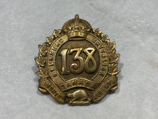 138th “Overseas” Battalion, CEF, raised in Edmonton, Alberta, sweetheart brooch
