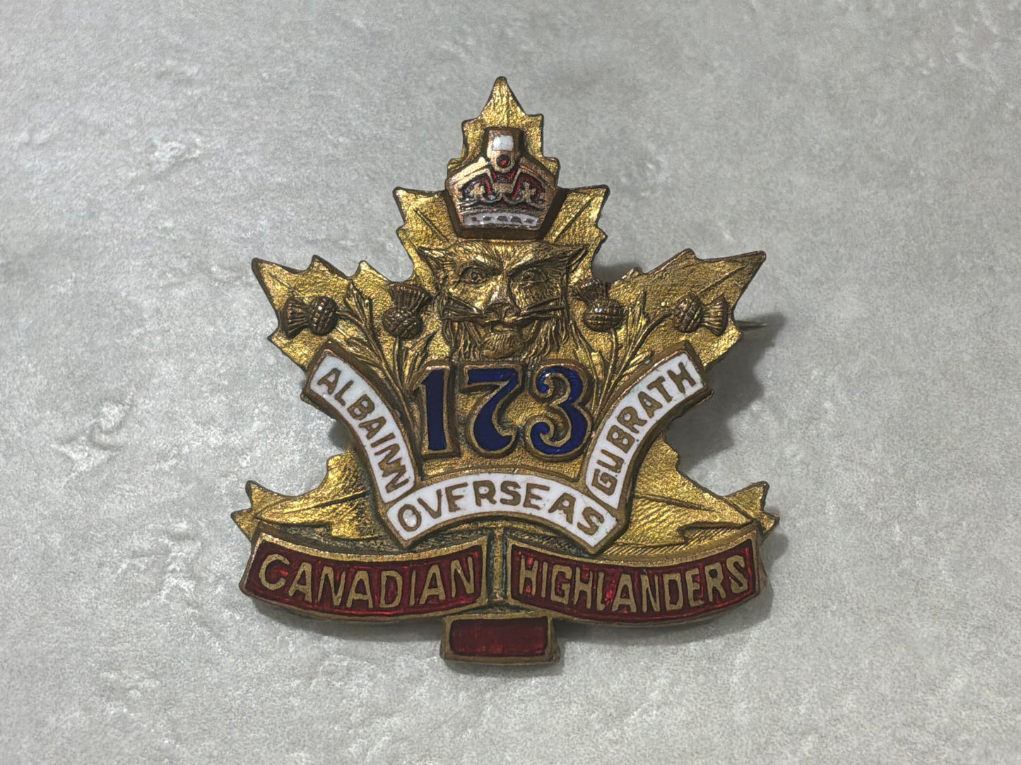 WW1 CEF 173rd Overseas Battalion sweetheart. By ELLIS BROS.
