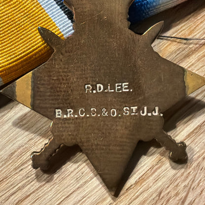 WW1 1914 star trio to British Red Cross despatch rider