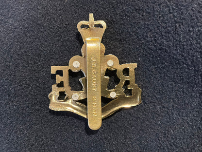 Anodised Royal Monmouthshire Royal Engineers (Militia) (TA) cap badge.
