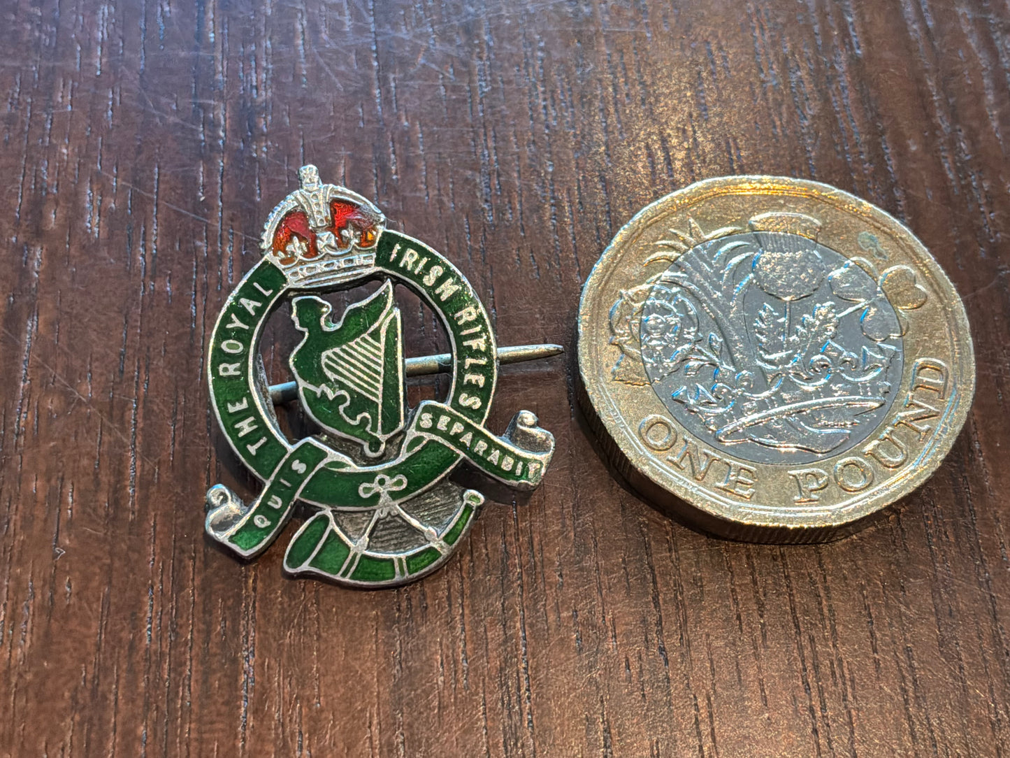The Royal Irish Rifles, sweetheart. Solid silver dated 1912 by Phillips.