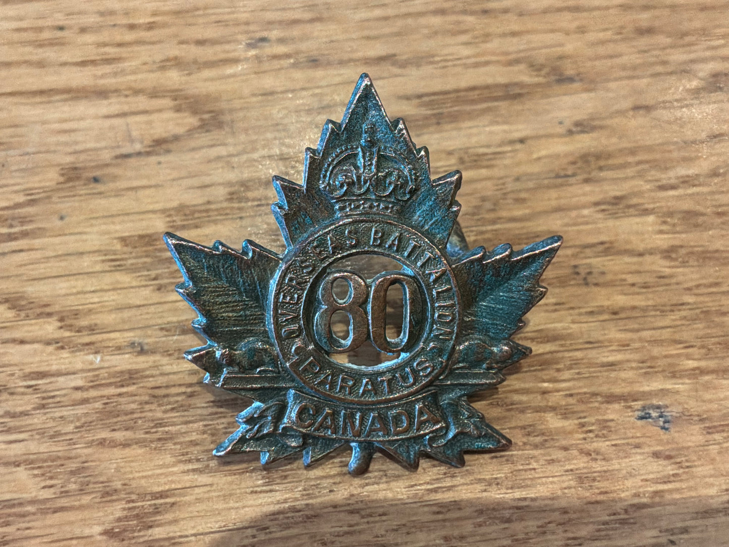 WW1 CEF 80th Battalion (Belleville) Collar Badge.