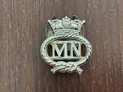 Second World War Merchant Navy 'MN' lapel badge