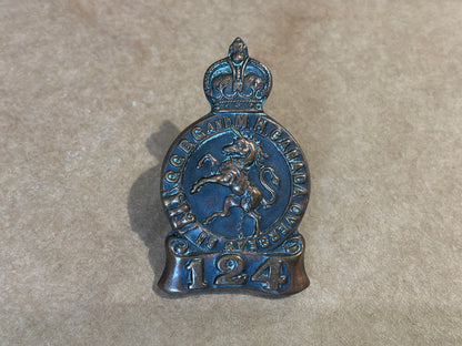 WW1 CEF 124th Battalion (Governor General's Body Guard) collar badge.