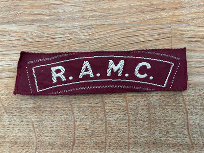 Late war Brabant weave  R.A.M.C shoulder title in great condition.