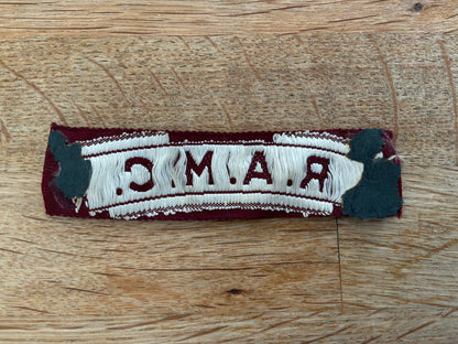 Late war Brabant weave  R.A.M.C shoulder title in great condition.