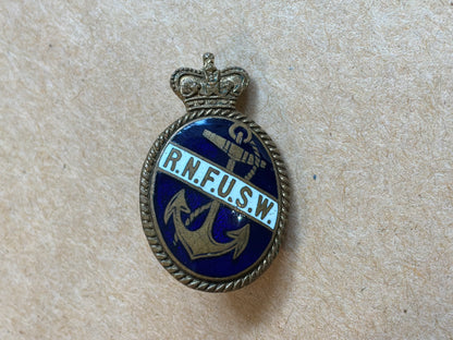 R.N.F.U.S.W. (Royal Naval Friendly Union of Sailors' Wives) lapel badge.